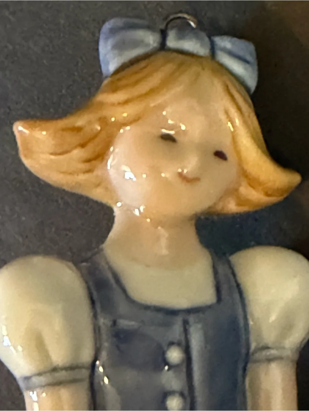 Royal Copenhagen Lisa Porcelain Christmas Ornament #738 2000 Girl Blue White